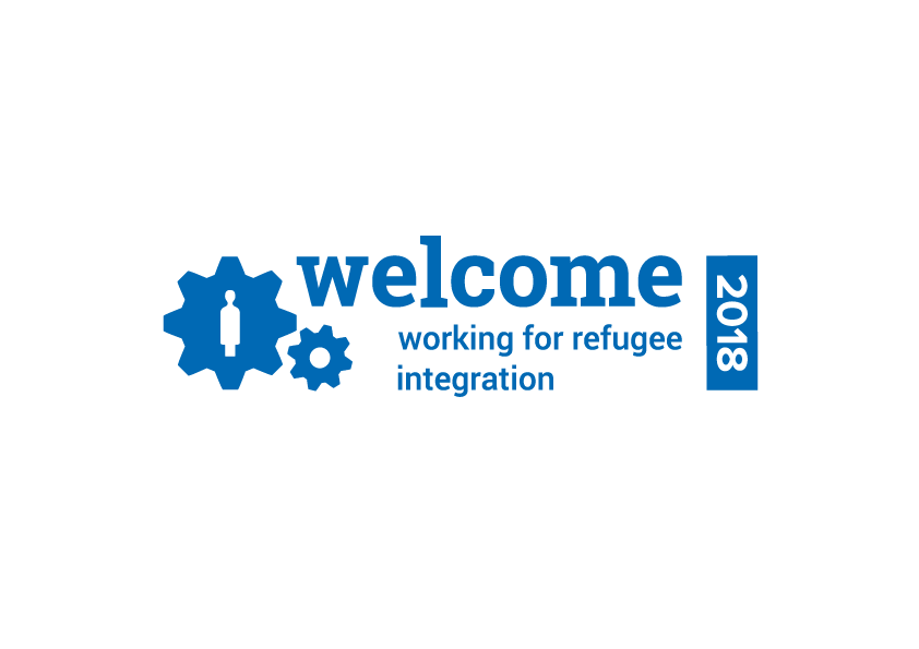 Logo UNHCR ''Welcome. Working for refugee integration''